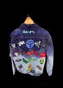 Custom 1 of 1 Dip Dyed Band Patchwork Denim Jacket Size L
