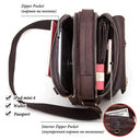 Factory Wholesale Men's Genuine Leather Messenger Bag Fashion Large-capacity Durable Travel Adjustable Shoulder Strap Zipper