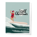 Have a Swell Christmas Holiday Surf Girl Greeting Card