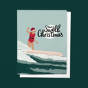 Have a Swell Christmas Holiday Surf Girl Greeting Card