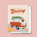 Have A Groovy Christmas, Hippie Van Holiday Greeting Card