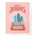 Happy Holidays from Philadelphia Snow Globe Christmas Greeting Card