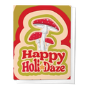 Happy Holi-daze Mushroom Trippy Christmas Holiday Greeting Card