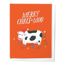 Merry Chris-Moo, Holiday Christma Funny Cow Greeting Card