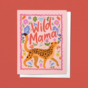 Wild Mama Cheetah Floral Cute Mother's Day Greeting Card