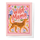 Wild Mama Cheetah Floral Cute Mother's Day Greeting Card