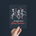 Wish You A Scary Christmas Dancing Skeletons Holiday Greeting Card