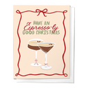 Espresso Martini Christmas Festive Holiday Greeting Card