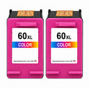 U.S. Remanufactured for HP 60XL (CC644WN) Color Ink Cartridges Twin Pack