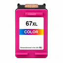 U.S. Remanufactured for HP 67XL (3YM58AN) Tri-Color High Yield Ink Cartridge