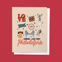 Sending Love from Philadelphia Pennsylvania, Greeting Card
