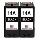 U.S. Remanufactured for Lexmark #14A 18C2090 Black Ink Cartridge Twin Pack