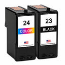U.S. Remanufactured for Lexmark #23 Black / #24 Color Ink Cartridges Combo Pack