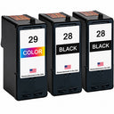 U.S. Remanufactured for Lexmark #28 2 Black / #29 1 Color Ink Cartridges 3-Pack