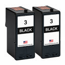 U.S. Remanufactured for Lexmark #3 Black Ink Cartridges Twin Pack