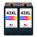 U.S. Remanufactured for Lexmark #43XL 18Y0143 Color Ink Cartridge High Yield Twin Pack
