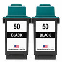 U.S. Remanufactured for Lexmark #50 17G0050 Black Ink Cartridge Twin Pack