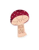 Mush Love Vinyl Sticker, Cute Boho Illustration