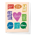 Spreading Love, Pride and Proud Rainbow Greeting Card