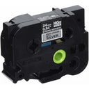 New, Pre-owned, Genuine Brother P-touch HGE-S951 0.94" (24mm) x 26.2ft (8m) Extra Strength Adhesive, Black on Matte Silver