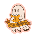 Just One More Chapter Ghost Reading Book Cute Vinyl Sticker