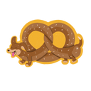Pretzel Puppy Love Funny Cute Vinyl Sticker, East Coast