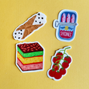 Italian Foods Sticker Pack, 4 Vinyl Stickers