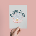 Oh Shell Yeah Nautical Wedding, Engagement,Congratulations Greeting Card