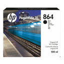 New, Pre-Owned - HP 864 500ml Black PageWide XL Ink Cartridge, 3ED86A
