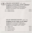 Schubert: Symphony No.8 "Unfinished" / Mendelssohn: Symphony No.4 "Italian" (CD) | Near Mint (NM) Near Mint (NM)