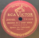 Ignacy Jan Paderewski - Nocturne In E Flat Major / Mazurka In C Sharp Minor *78 RPM* | Very Good Plus (VG+) Generic