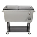 Yescom 80QT Beverage Cooler Cart on Wheels Drinks Storage