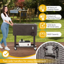 Yescom 80QT Wicker Cooler Cart Beverage Cart on Wheels