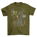 Death Metal Skull Face Guitar Chain Spider Net T-Shirt
