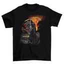 Msstzblkfz T-Shirt - Skeleton Riding Horse w/ Reaper Guitar & Fire