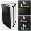 Yescom Personalized Menu Covers - 8.5x14 PU Leather Custom Printed & Color