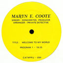 Maryn E. Coote - Welcome To My World | Mint (M) Mint (M)