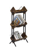 Musiea BX300 3 Tier Vinyl Record Holder for Albums, Magazine Display, Book and Files Organizer