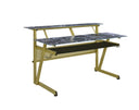 Musiea IM200 Series Tempered Glass Music Recording Studio Desk w/2 x 4U Rack