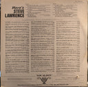 Steve Lawrence (2) - Here's Steve Lawrence | Excellent (EX) Excellent (EX)
