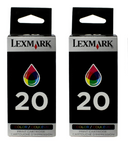 New, Pre-Owned - Lexmark 20 (15M0120) Color 2 Pack Ink Cartridges