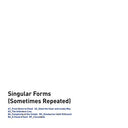 Singular Forms (Sometimes Repeated) [CD]
